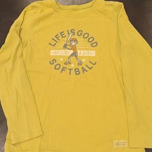 Girl's Life is Good Long Sleeve Tee - Size 7-8